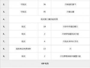 功夫少林手游VIP等级特权详解：不同等级的优势与价格解析