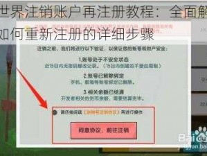 迷你世界注销账户再注册教程：全面解析注销后如何重新注册的详细步骤