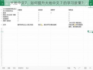 大地中文7、如何提升大地中文 7 的学习效果？