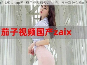 茄子成视频人app污—茄子成视频人 app 污，是一款什么样的应用？