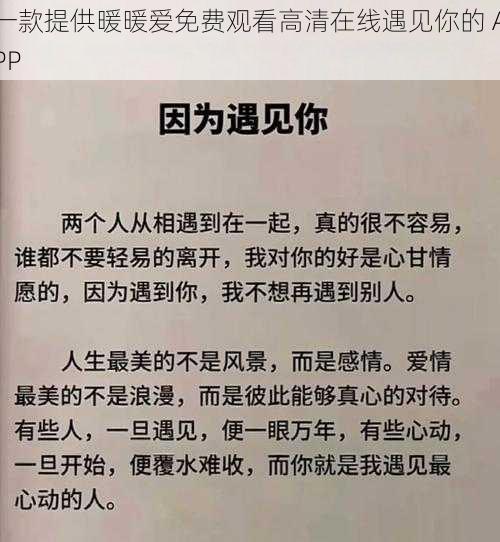 一款提供暖暖爱免费观看高清在线遇见你的 APP