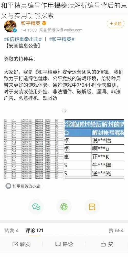 和平精英编号作用揭秘：解析编号背后的意义与实用功能探索