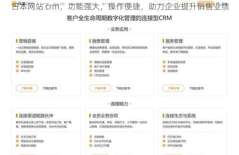 日本网站 crm，功能强大，操作便捷，助力企业提升销售业绩