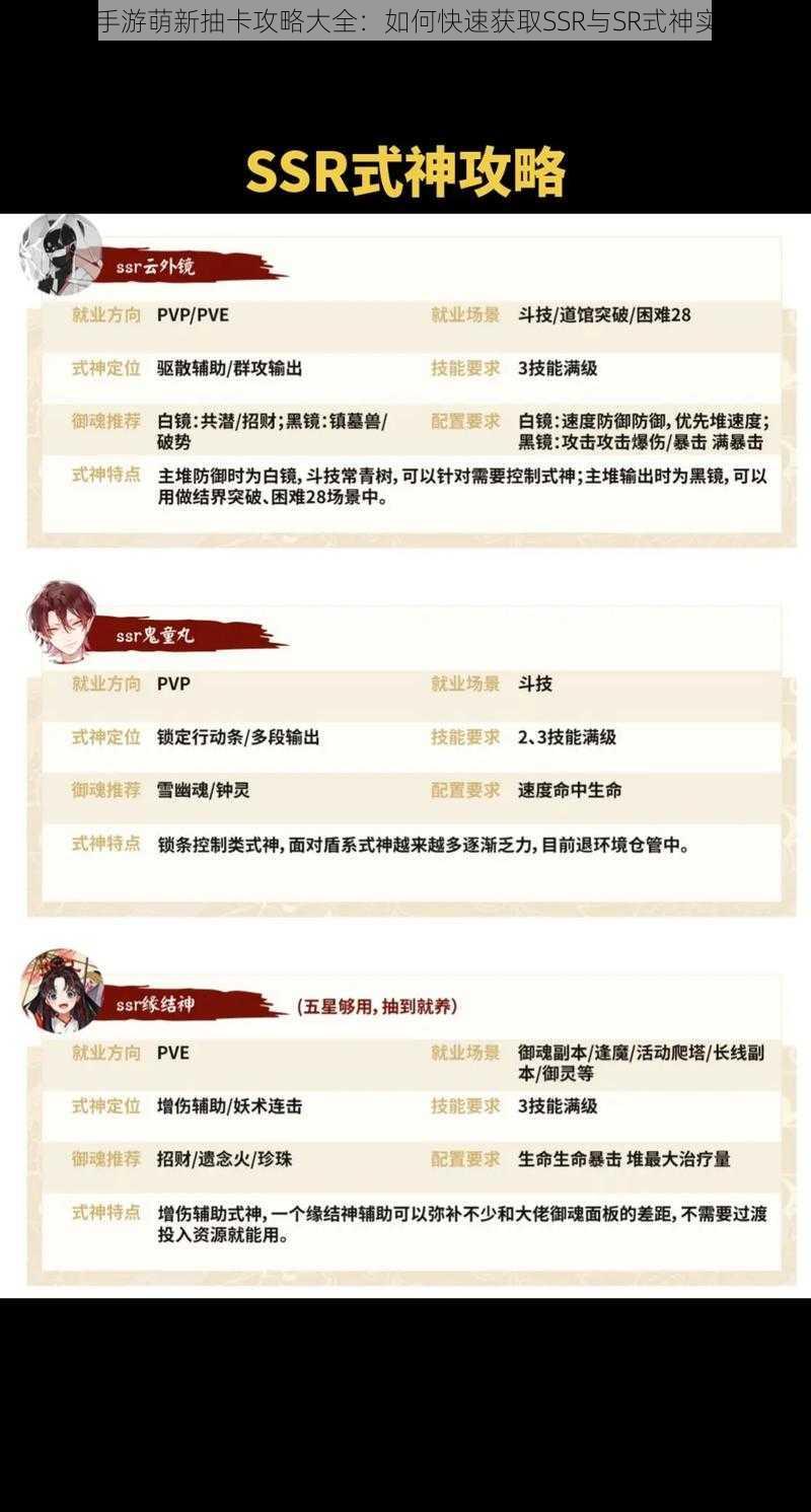 阴阳师手游萌新抽卡攻略大全：如何快速获取SSR与SR式神实战指南