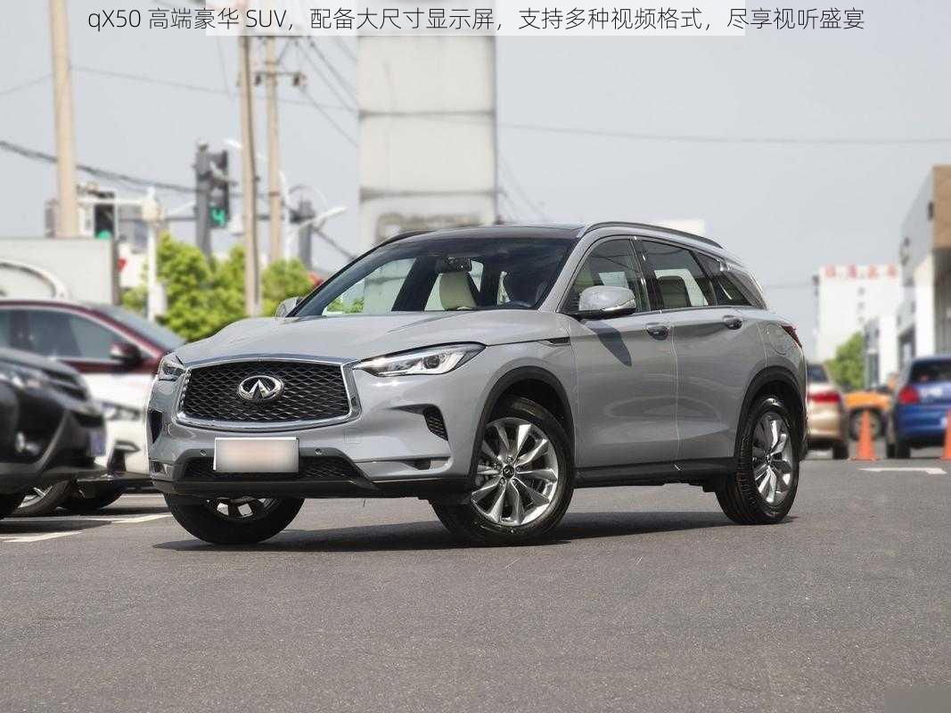 qX50 高端豪华 SUV，配备大尺寸显示屏，支持多种视频格式，尽享视听盛宴