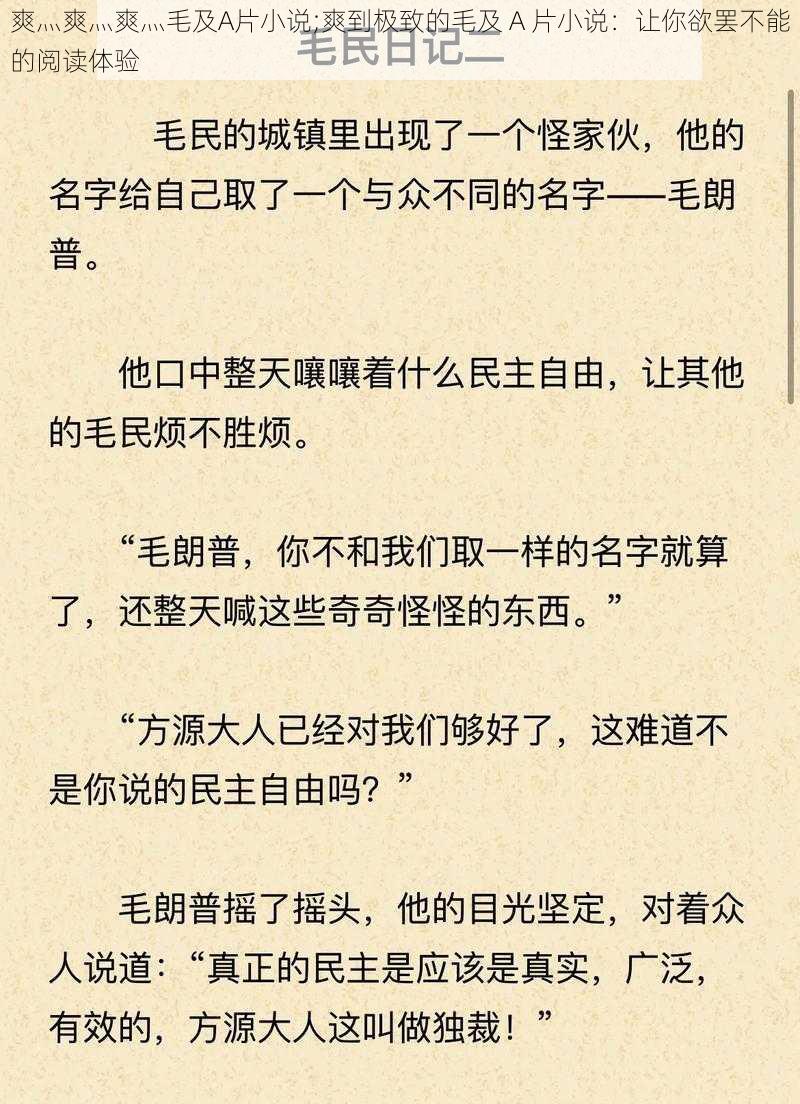 爽灬爽灬爽灬毛及A片小说;爽到极致的毛及 A 片小说：让你欲罢不能的阅读体验