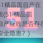 51精品国自产在线(51 精品国自产在线是否存在安全隐患？)