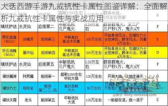 大话西游手游九戒抗性卡属性图鉴详解：全面解析九戒抗性卡属性与实战应用