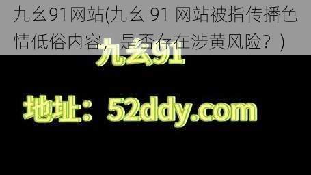 九幺91网站(九幺 91 网站被指传播色情低俗内容，是否存在涉黄风险？)