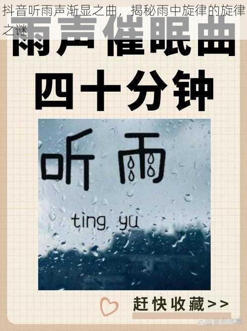 抖音听雨声渐显之曲，揭秘雨中旋律的旋律之谜