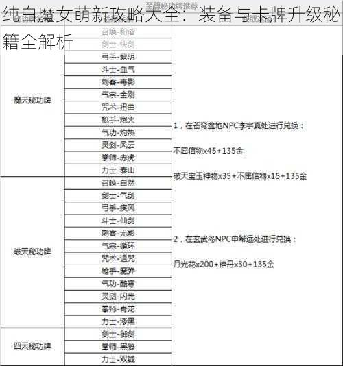 纯白魔女萌新攻略大全：装备与卡牌升级秘籍全解析