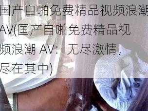 国产自啪免费精品视频浪潮AV(国产自啪免费精品视频浪潮 AV：无尽激情，尽在其中)