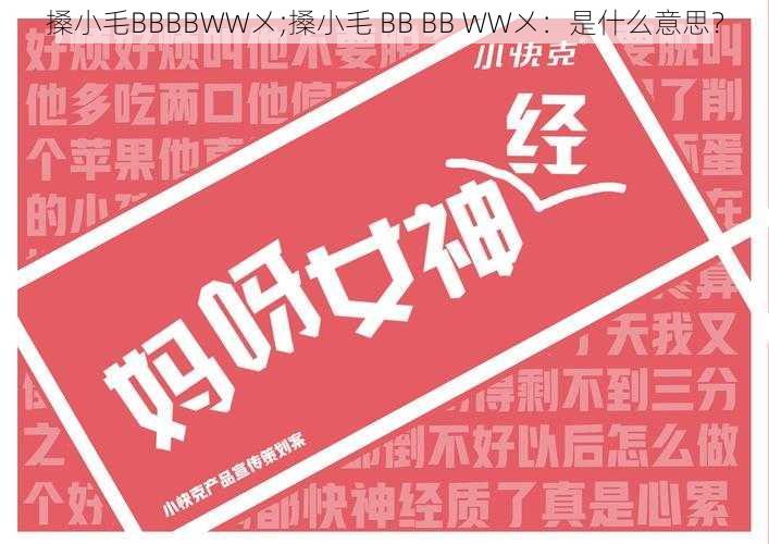 搡小毛BBBBWW㐅;搡小毛 BB BB WW㐅：是什么意思？