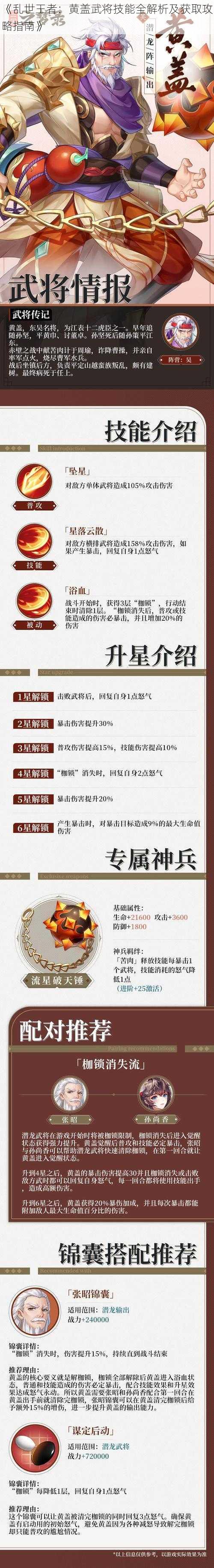 《乱世王者：黄盖武将技能全解析及获取攻略指南》