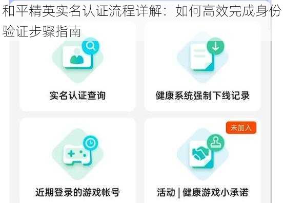 和平精英实名认证流程详解：如何高效完成身份验证步骤指南