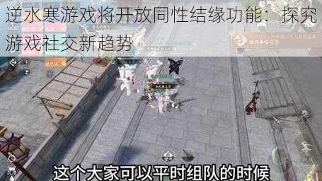 逆水寒游戏将开放同性结缘功能：探究游戏社交新趋势