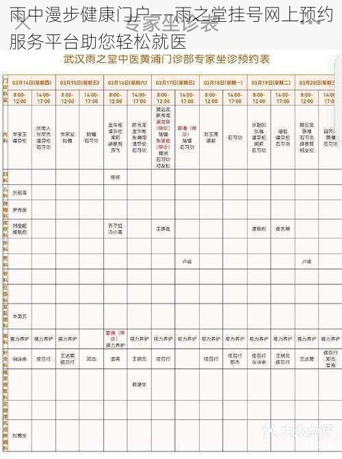 雨中漫步健康门户——雨之堂挂号网上预约服务平台助您轻松就医