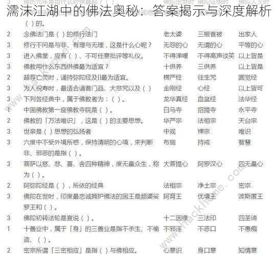 濡沫江湖中的佛法奥秘：答案揭示与深度解析