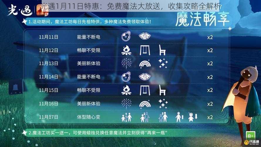 光遇1月11日特惠：免费魔法大放送，收集攻略全解析