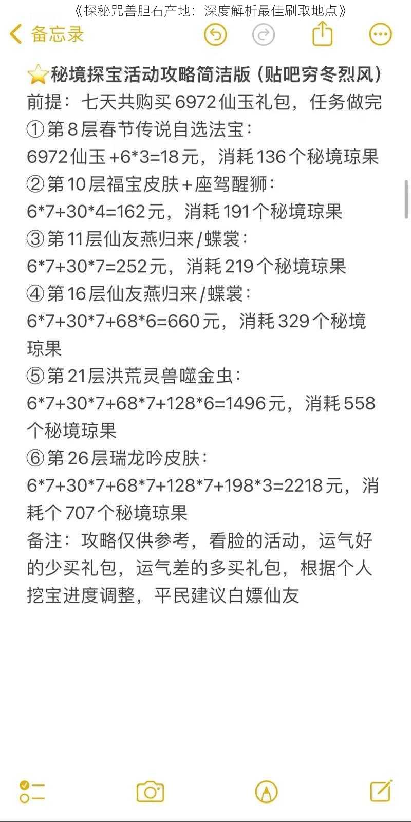 《探秘咒兽胆石产地：深度解析最佳刷取地点》